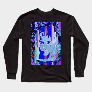 blue tattoo face by LowEndGraphics Long Sleeve T-Shirt